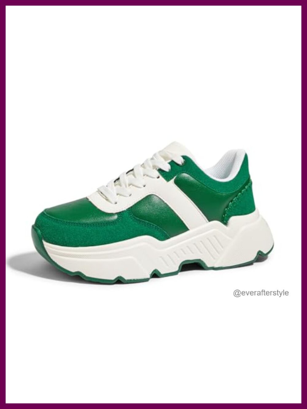 Women Platform Chunky Sneakers Fashion Dad Sneakers Faux Leather Lace-Up